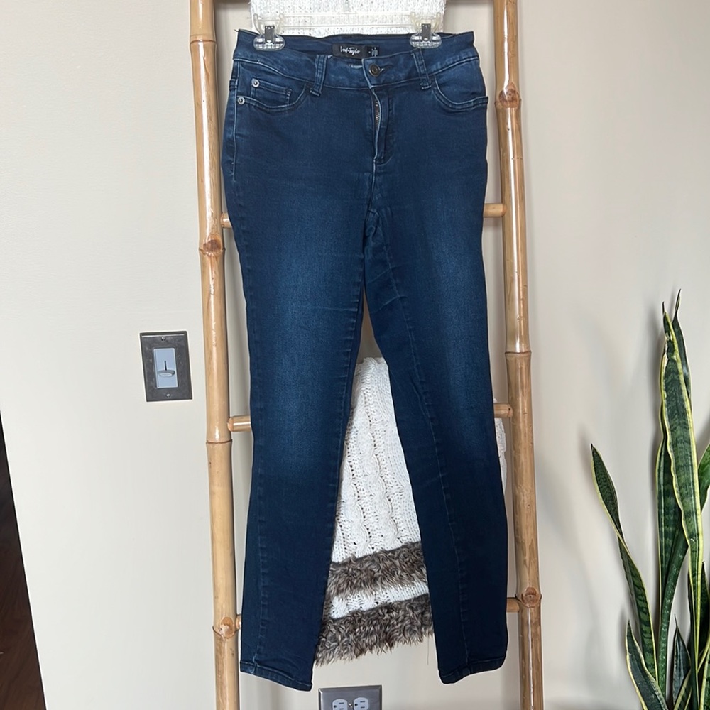 Lord and Taylor dark wash skinny jeans